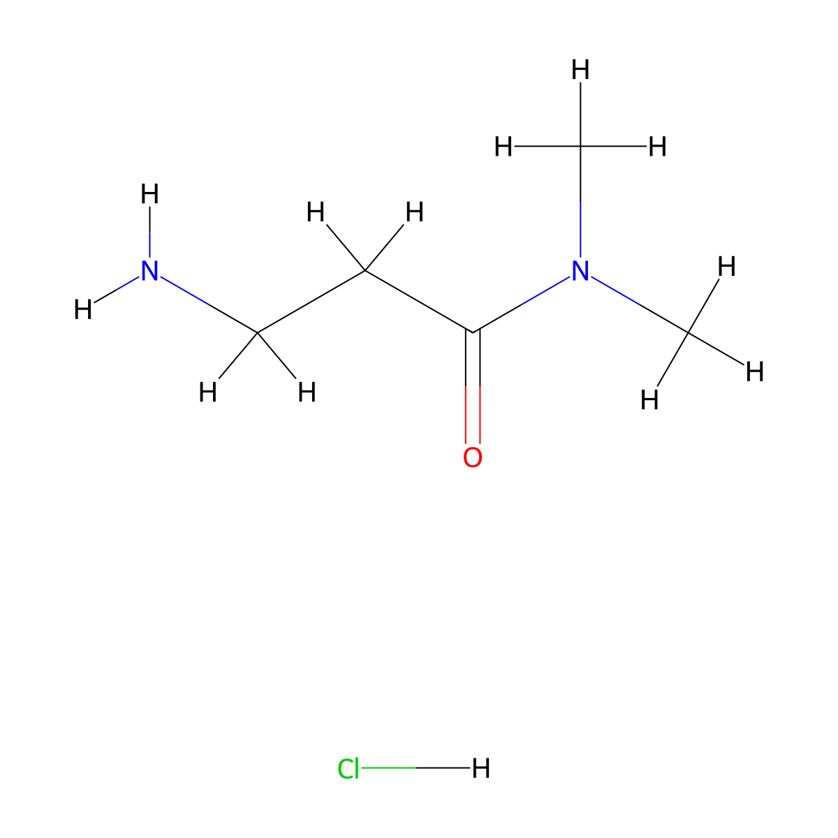 3-amino-N,N-dimethylpropanamide hydrochloride molecular structure, CAS 173336-89-5