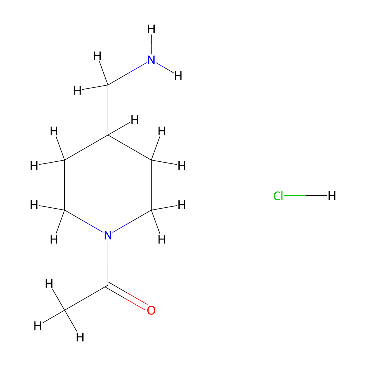 1-(4-(Aminomethyl)piperidin-1-yl)ethanone hydrochloride molecular structure, CAS 173337-02-5