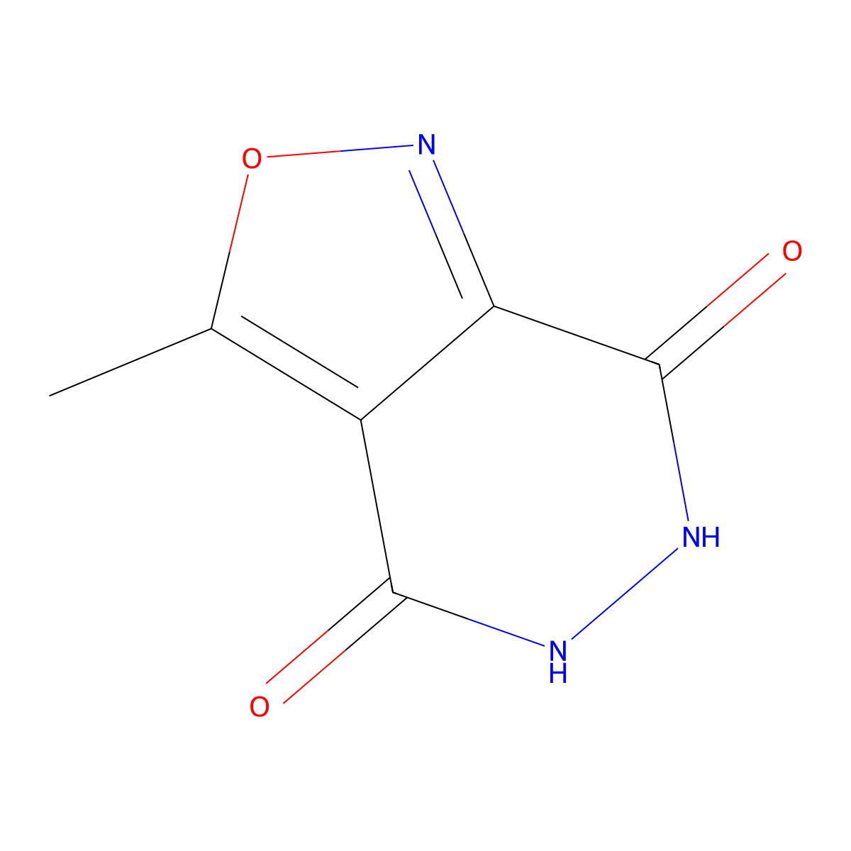 3-Methyl-5,6-dihydroisoxazolo[3,4-d]pyridazine-4,7-dione molecular structure, CAS 17334-65-5