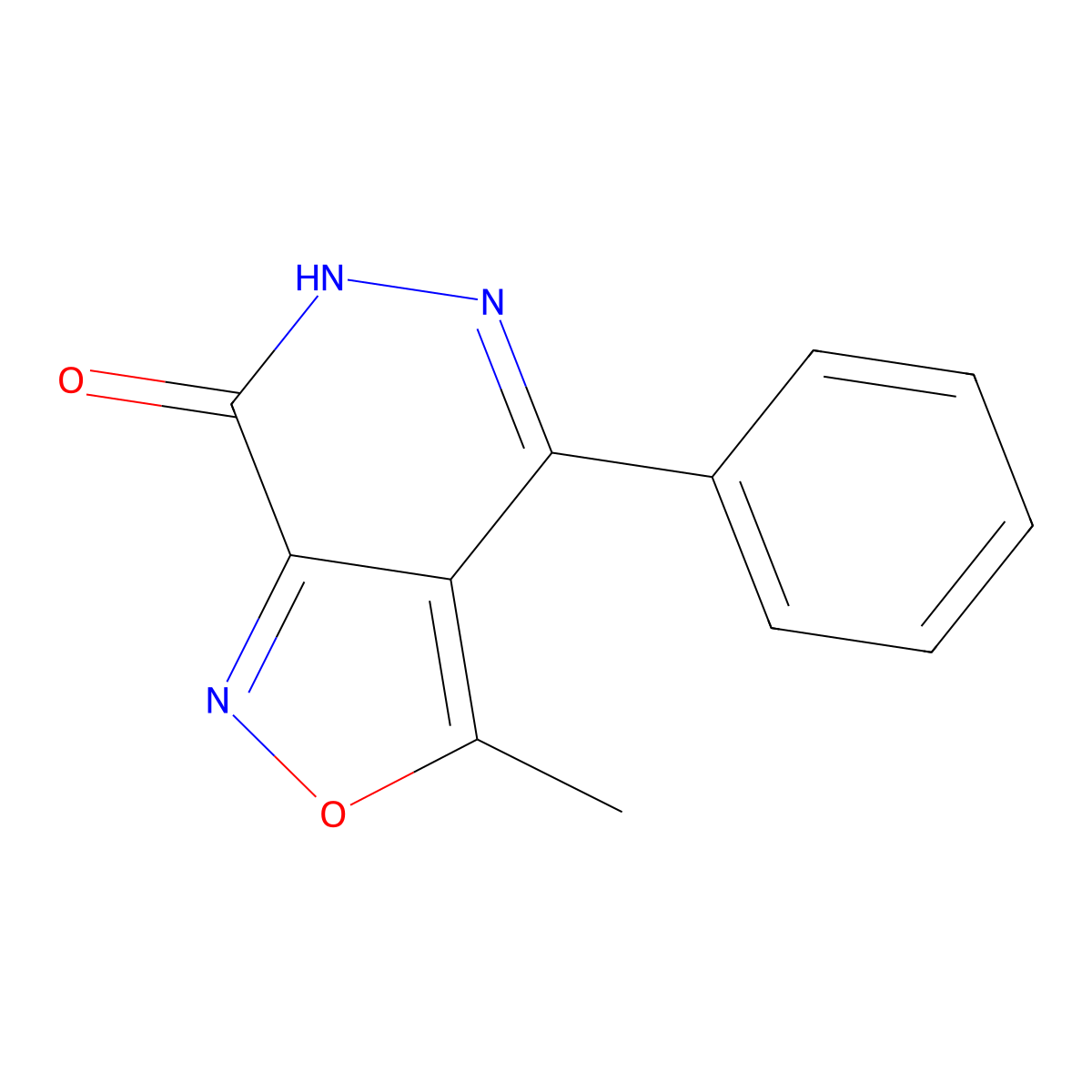 3-methyl-4-phenyl-6H,7H-(1,2)oxazolo(3,4-d)pyridazin-7-one molecular structure, CAS 17334-68-8