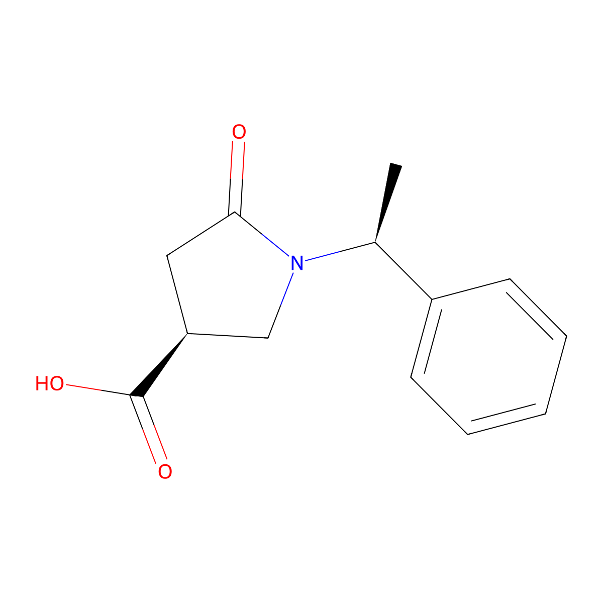 (3S)-5-oxo-1-[(1S)-1-phenylethyl]pyrrolidine-3-carboxylic acid molecular structure, CAS 173340-19-7
