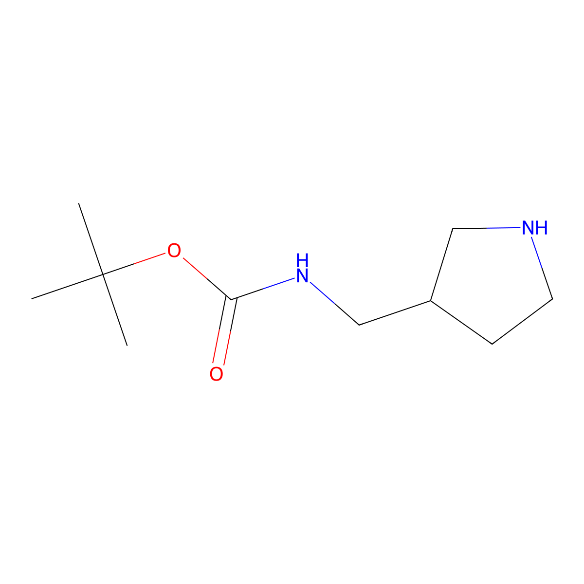 (S)-3-N-Boc-aminomethyl pyrrolidine molecular structure, CAS 173340-26-6