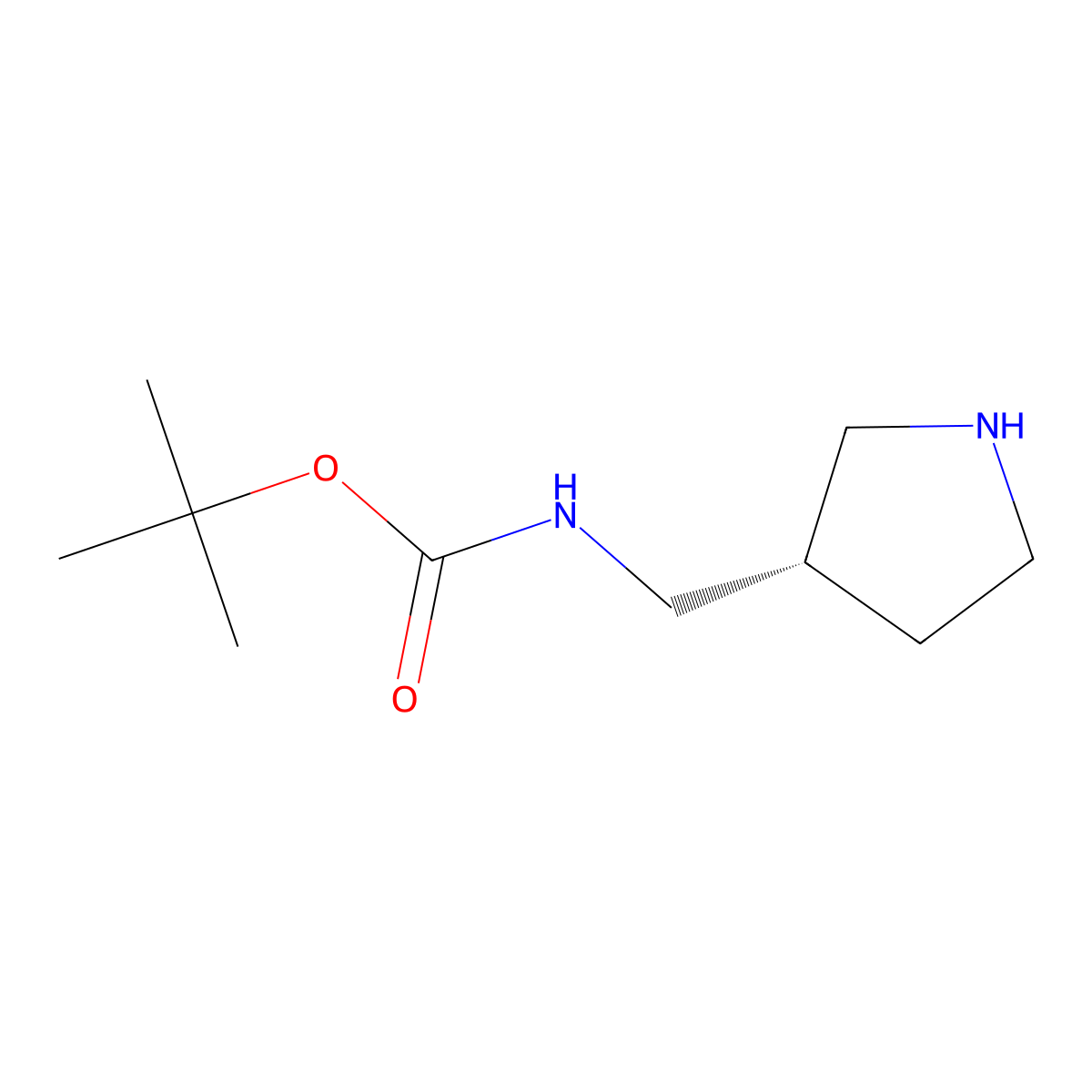 (S)-3-N-Boc-aminomethyl pyrrolidine molecular structure, CAS 173340-26-6