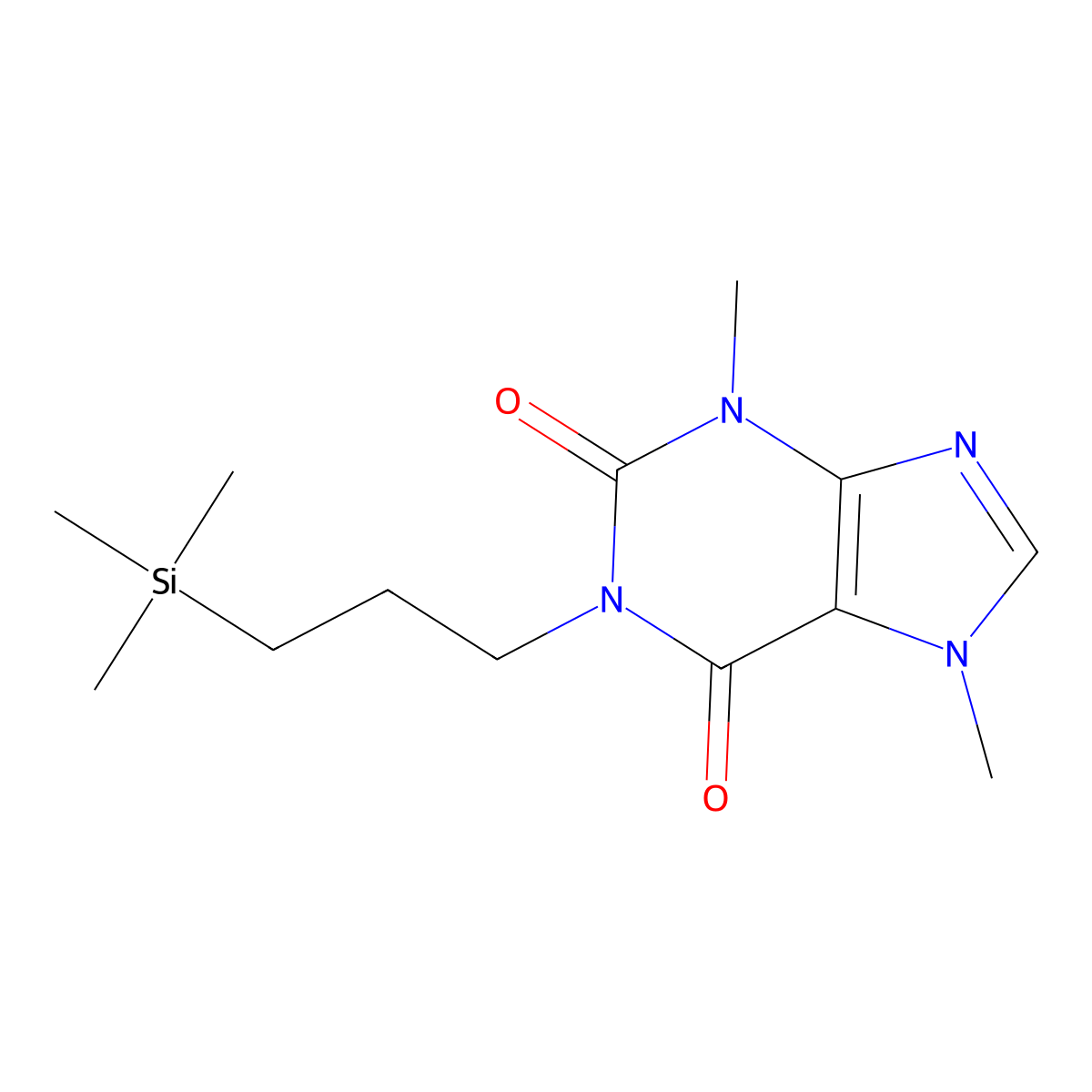 1H-Xanthine, 3,7-dimethyl-1-(3-trimethylsilylpropyl)- molecular structure, CAS 173347-43-8