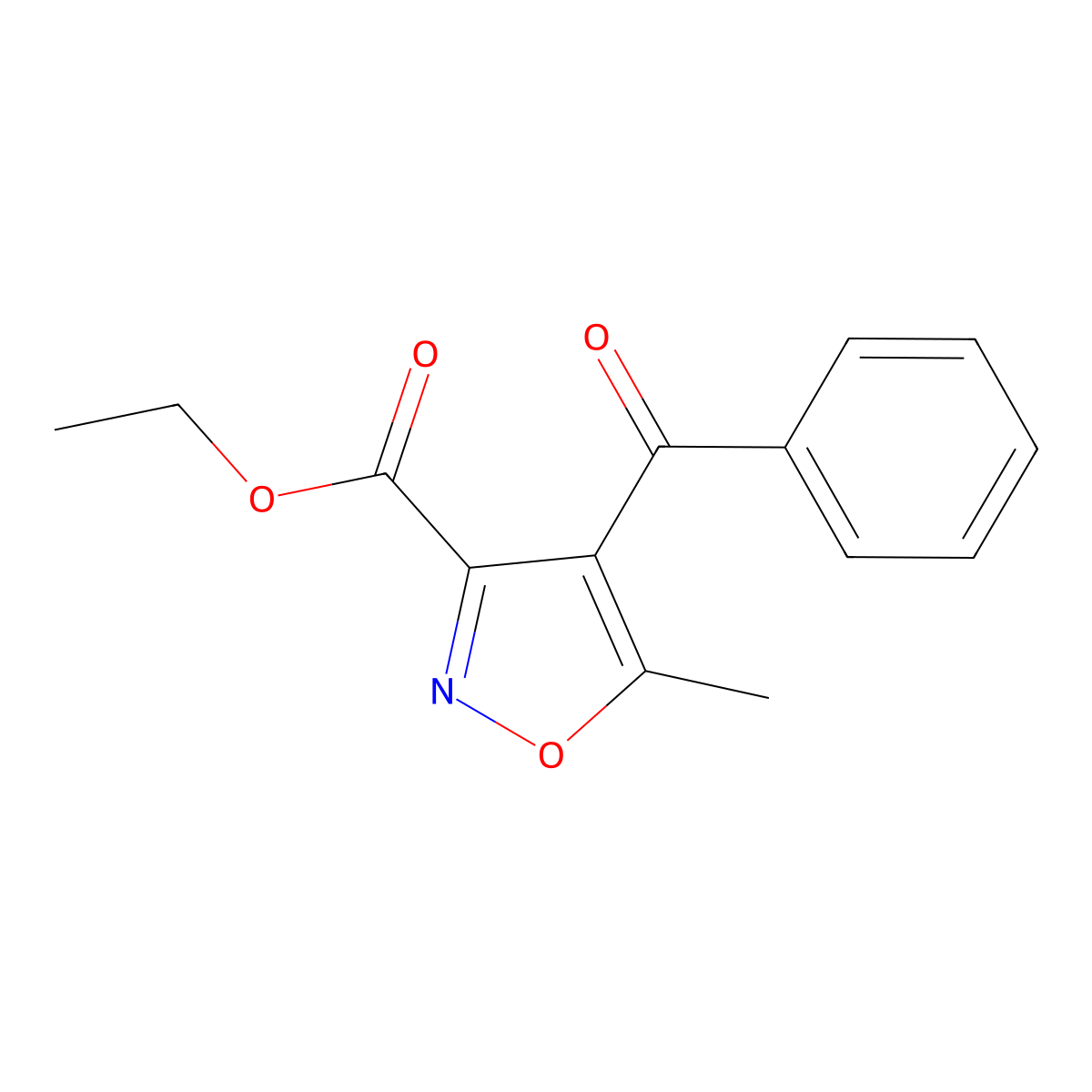 3-Isoxazolecarboxylic acid, 4-benzoyl-5-methyl-, ethyl ester molecular structure, CAS 17335-06-7