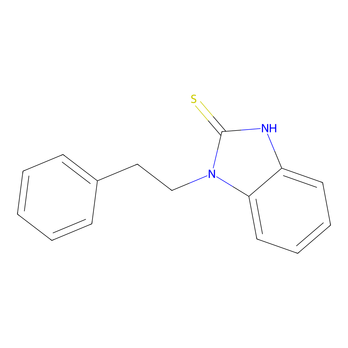 1-(2-phenylethyl)-1H-benzimidazole-2-thiol molecular structure, CAS 173352-50-6