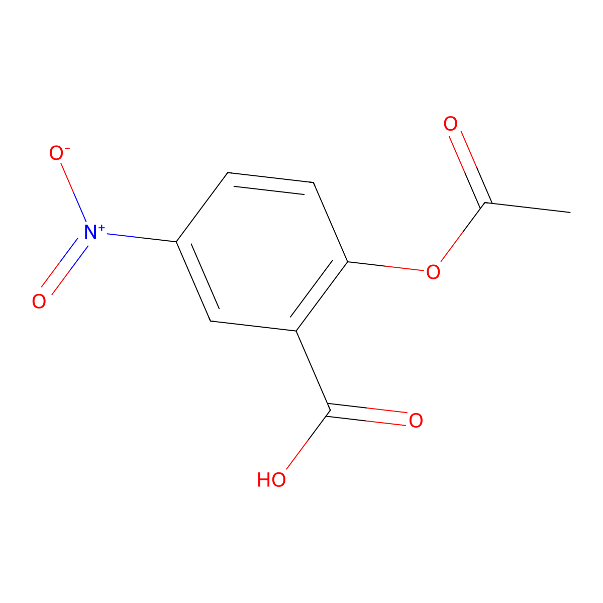 2-Acetoxy-5-nitrobenzoic acid molecular structure, CAS 17336-14-0