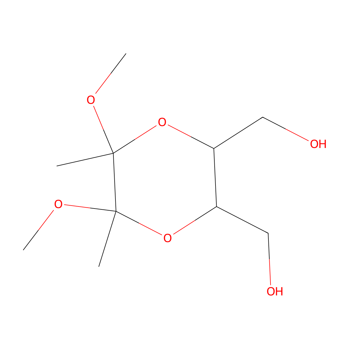 (2R,3R,5S,6S)-5,6-Bis(hydroxymethyl)-2,3-dimethoxy-2,3-dimethyl-1,4-dioxane molecular structure, CAS 173371-55-6