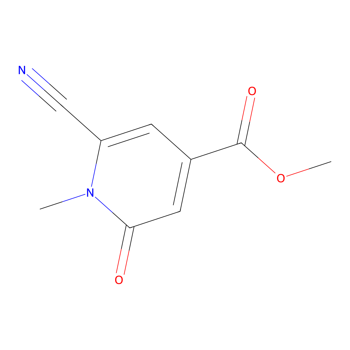 Methyl 6-cyano-1,2-dihydro-1-methyl-2-oxo-4-pyridinecarboxylate molecular structure, CAS 173372-29-7