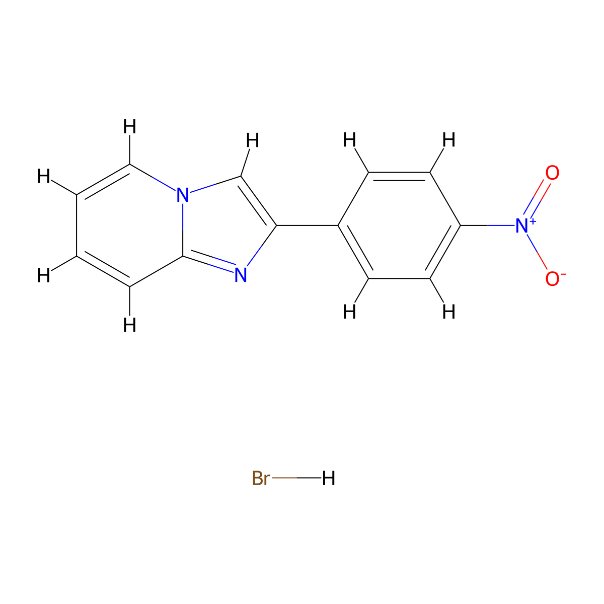 2-(4-Nitrophenyl)imidazo[1,2-a]pyridine hydrobromide molecular structure, CAS 173380-18-2