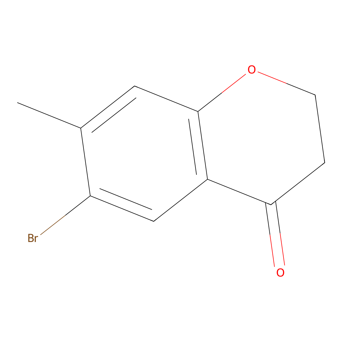 6-bromo-7-methyl-3,4-dihydro-2H-1-benzopyran-4-one molecular structure, CAS 173381-62-9
