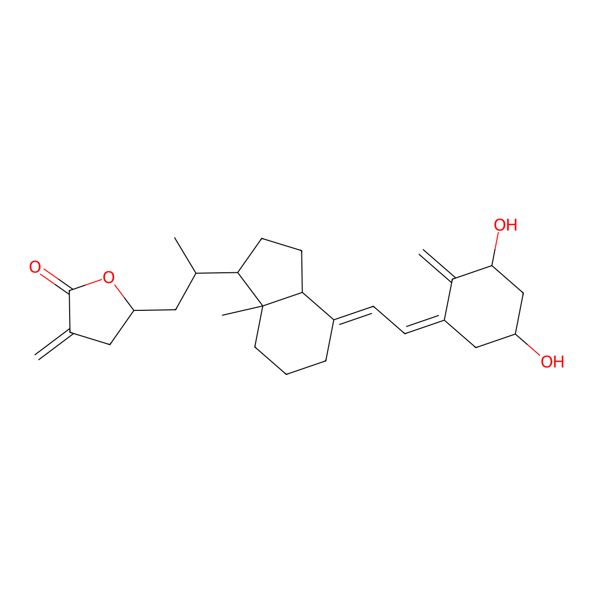 (23R)-1alpha-hydroxy-25,27-didehydrovitamin D3 26,23-lactone molecular structure, CAS 173388-21-1