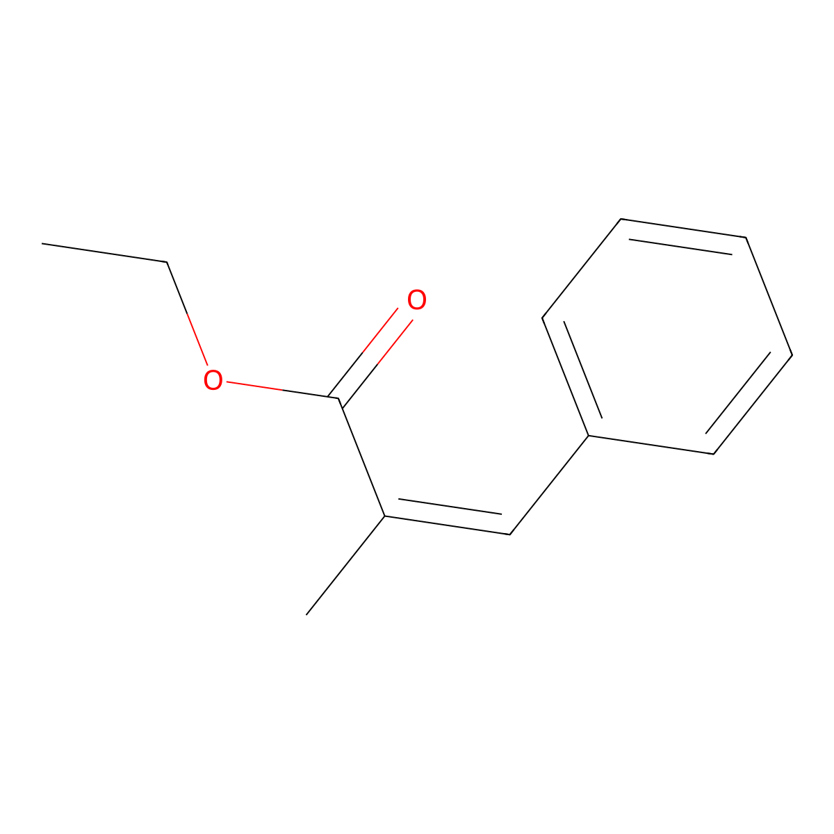 Ethyl 2-methyl-3-phenyl-2-propenoate molecular structure, CAS 1734-78-7