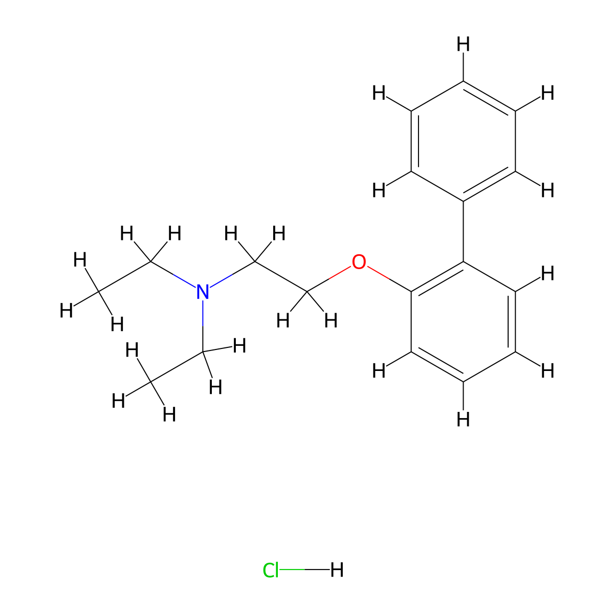 2-(2-Biphenylyloxy)triethylamine hydrochloride molecular structure, CAS 1734-91-4