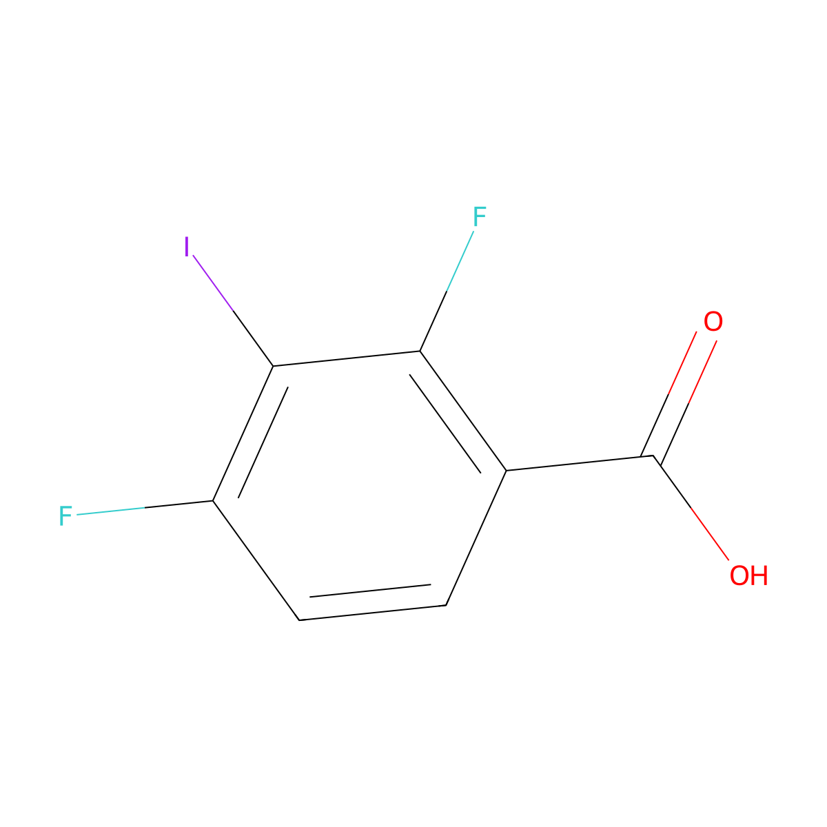 2,4-Difluoro-3-iodobenzoic acid molecular structure, CAS 173406-69-4