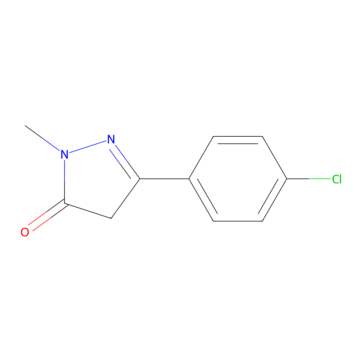 3-(4-chlorophenyl)-1-methyl-4,5-dihydro-1H-pyrazol-5-one molecular structure, CAS 173409-31-9