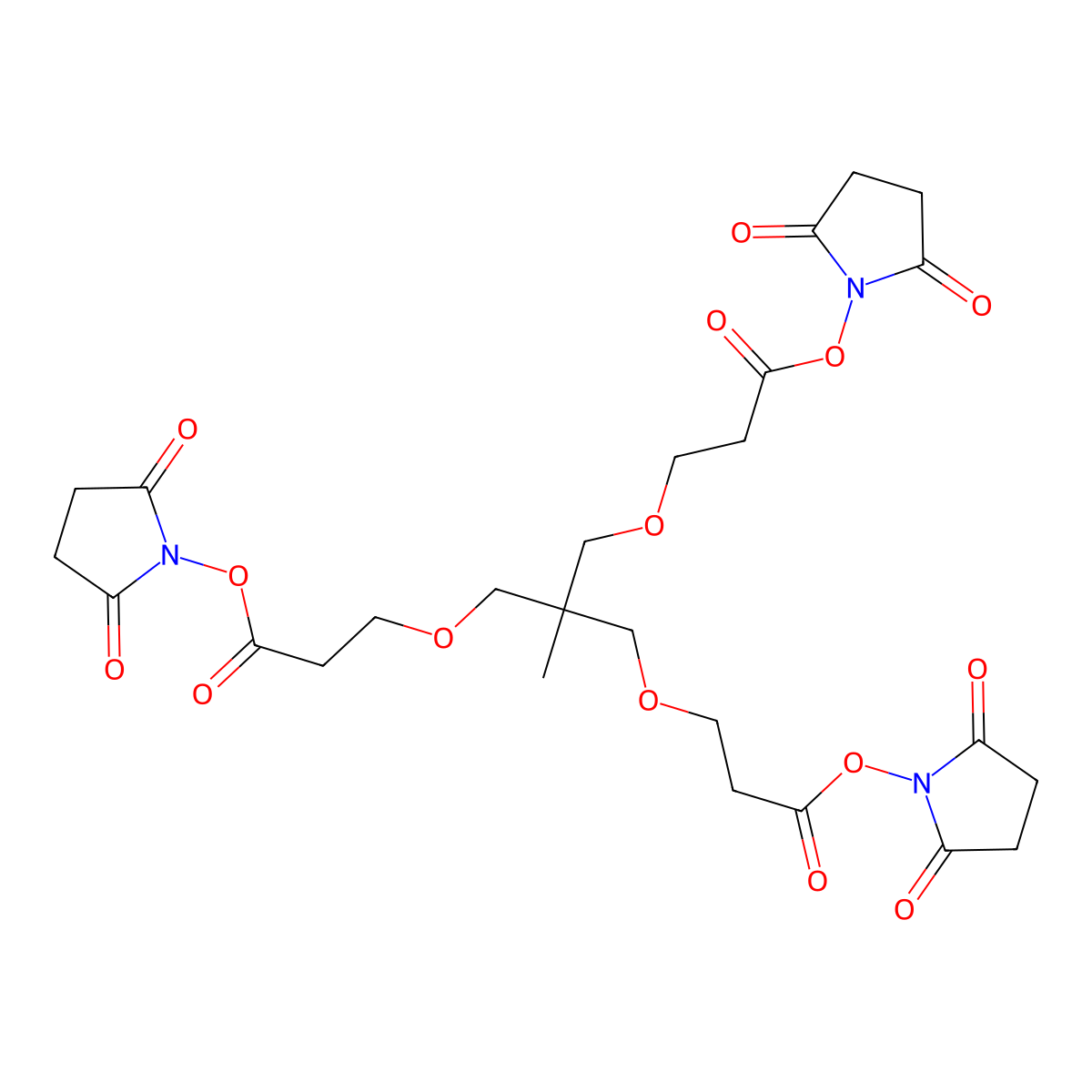 m-C-tri(CH2-PEG1-NHS ester) molecular structure, CAS 173414-89-6