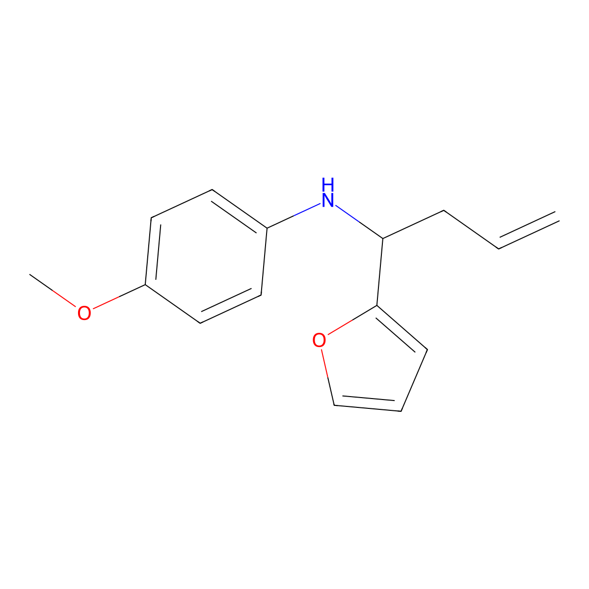 N-(1-(Furan-2-yl)but-3-en-1-yl)-4-methoxyaniline molecular structure, CAS 173416-01-8