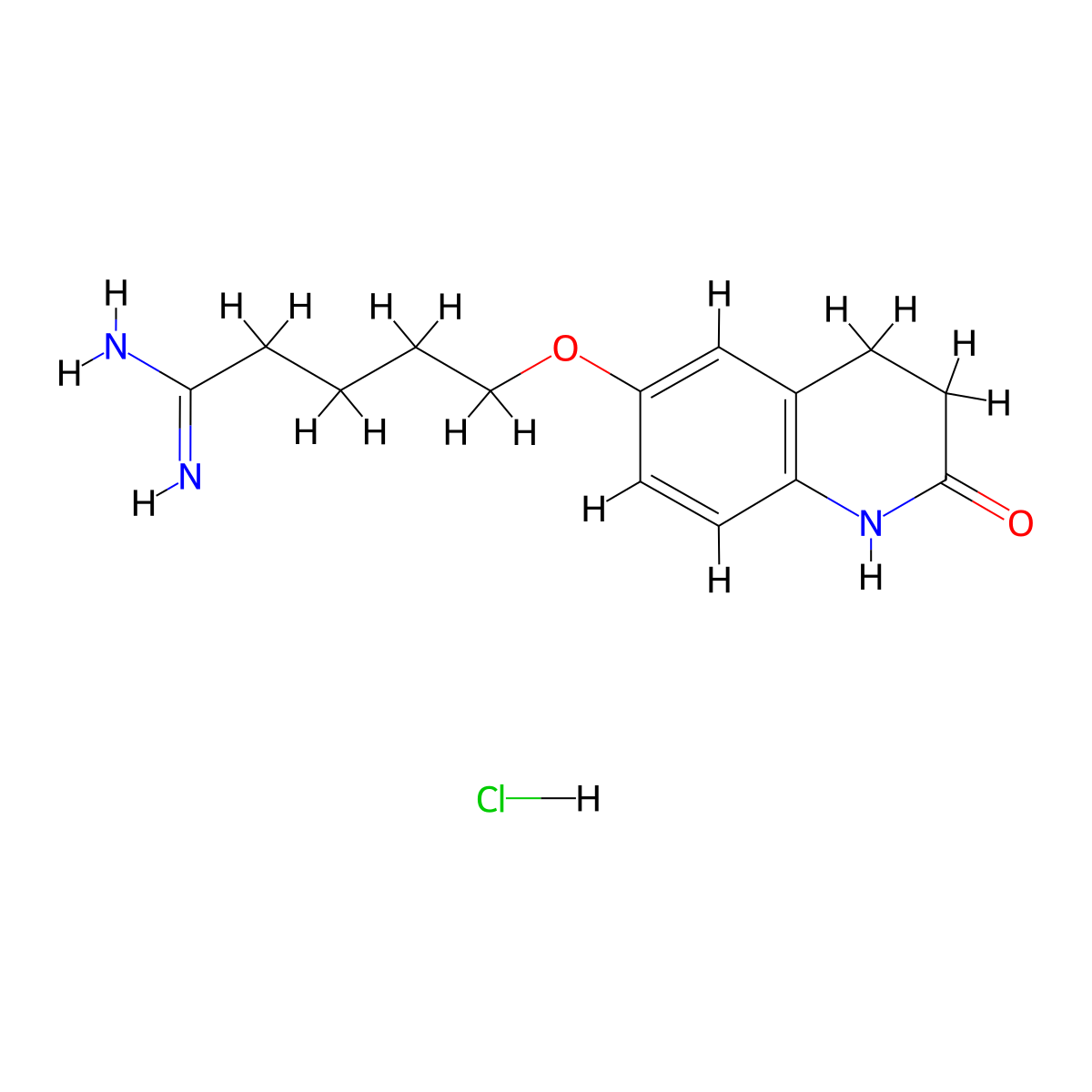 5-((2-Oxo-1,2,3,4-tetrahydroquinolin-6-YL)oxy)pentanimidamide hydrochloride molecular structure, CAS 173416-58-5