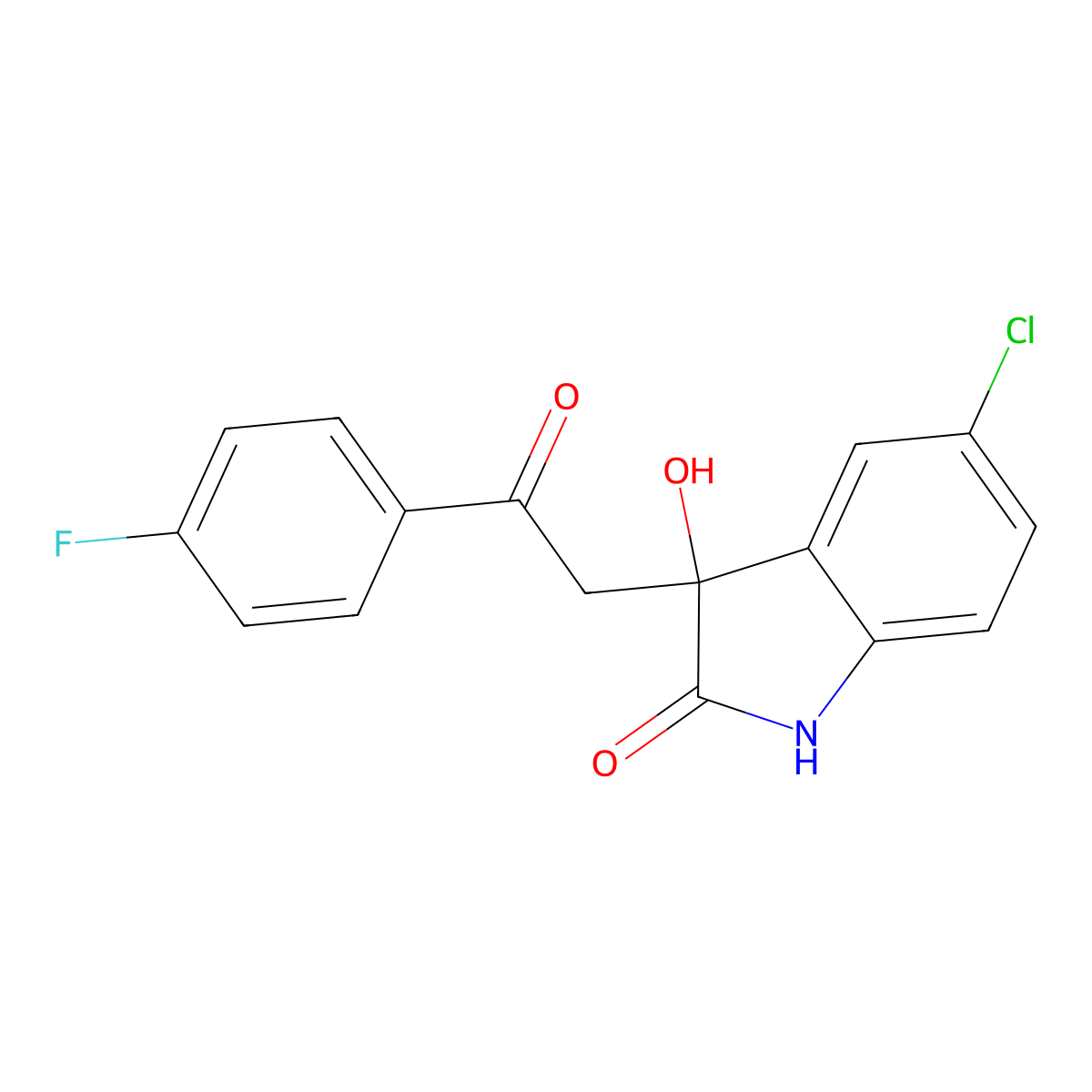 5-chloro-3-[2-(4-fluorophenyl)-2-oxoethyl]-3-hydroxy-1,3-dihydro-2H-indol-2-one molecular structure, CAS 173416-91-6