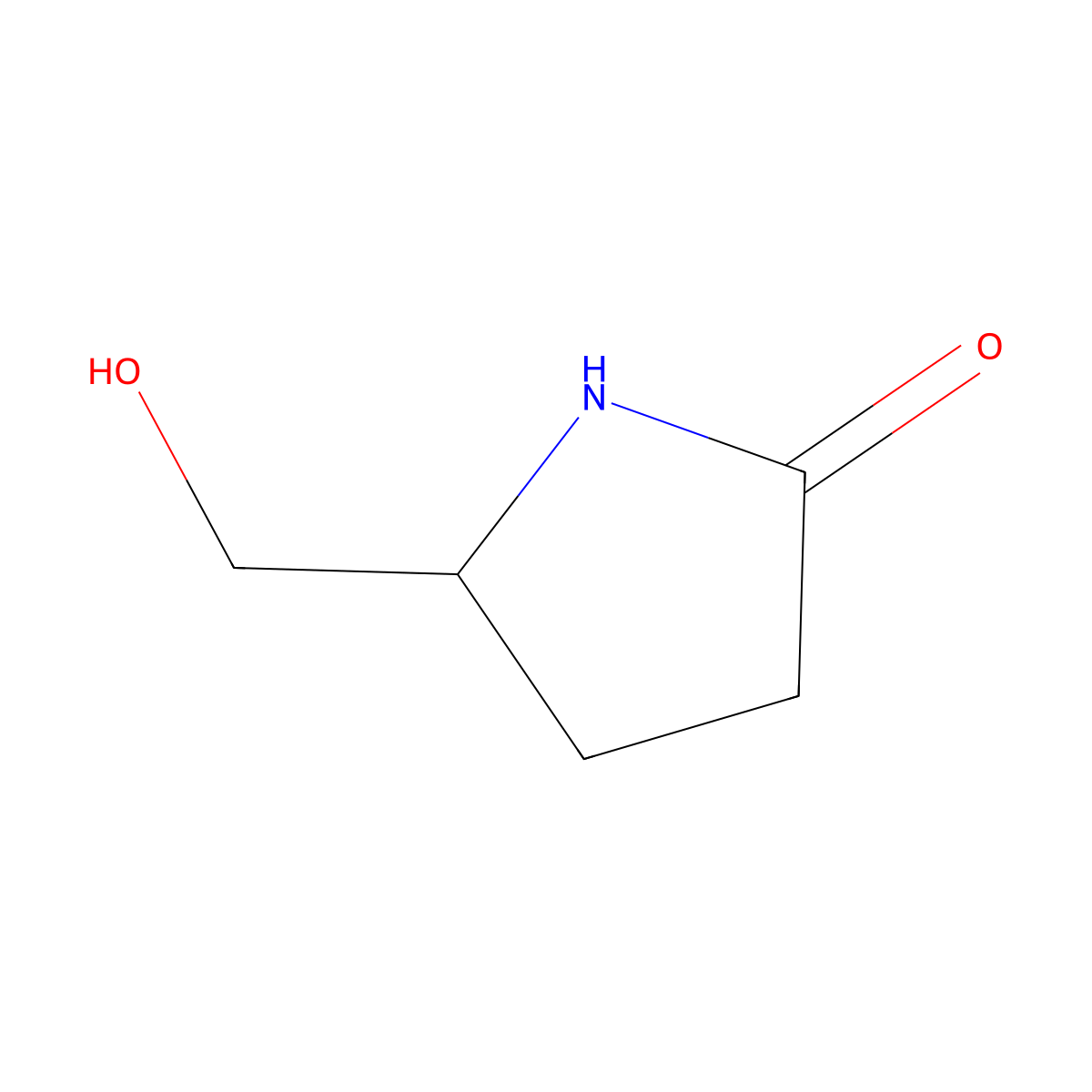 (S)-5-(Hydroxymethyl)-2-pyrrolidinone molecular structure, CAS 17342-08-4