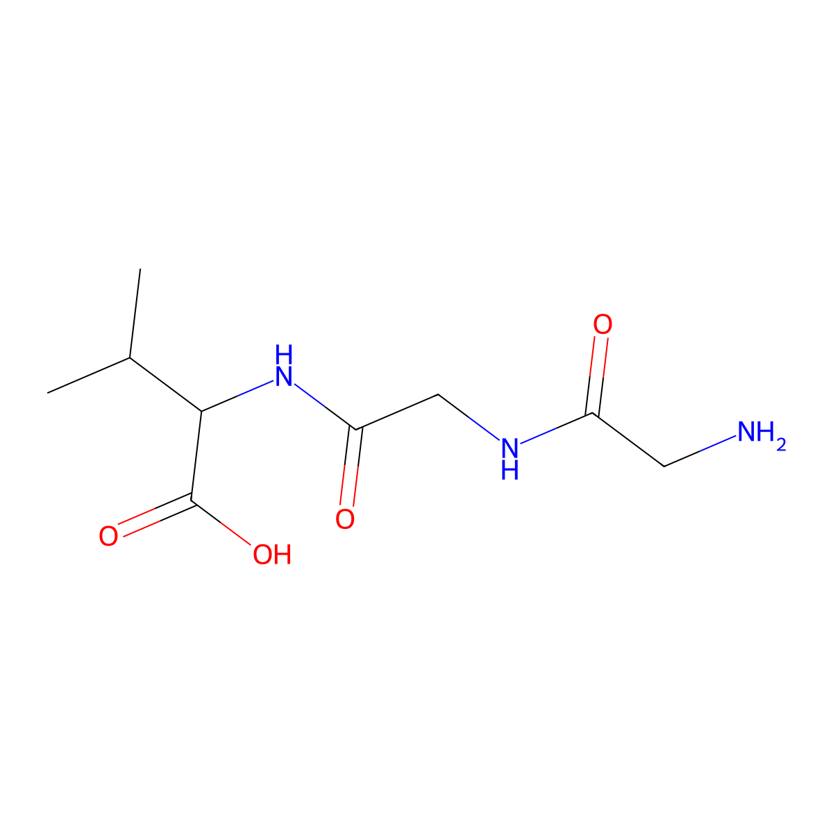 N-(N-Glycylglycyl)-DL-valine molecular structure, CAS 17343-00-9