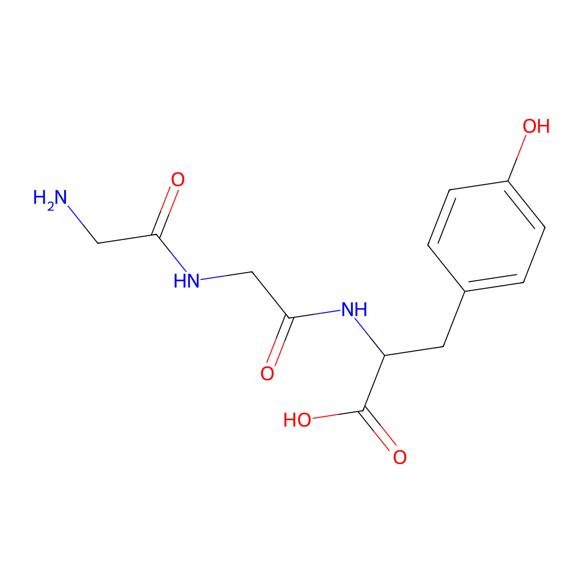 Glycyl-glycyl-tyrosine molecular structure, CAS 17343-07-6