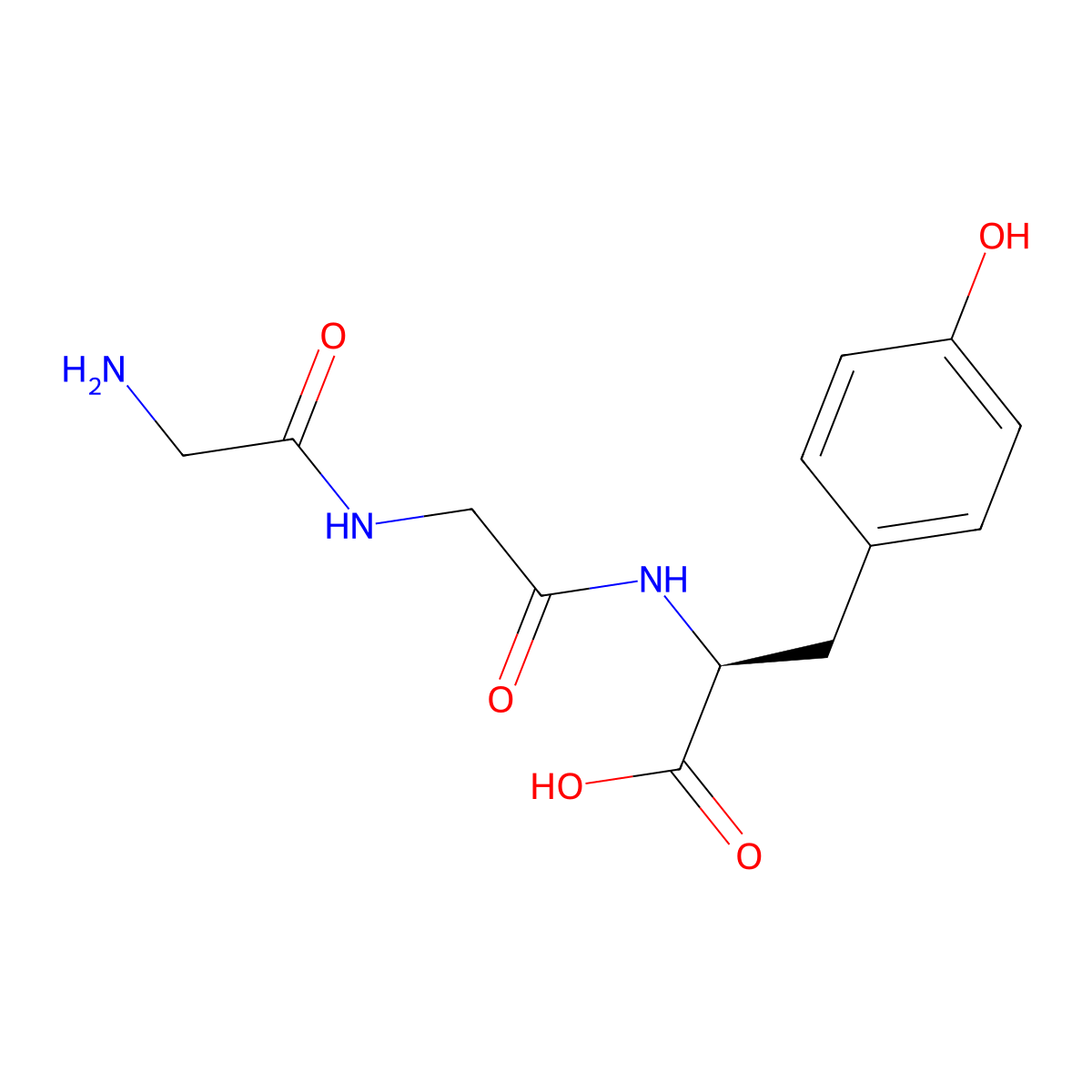 Glycyl-glycyl-tyrosine molecular structure, CAS 17343-07-6