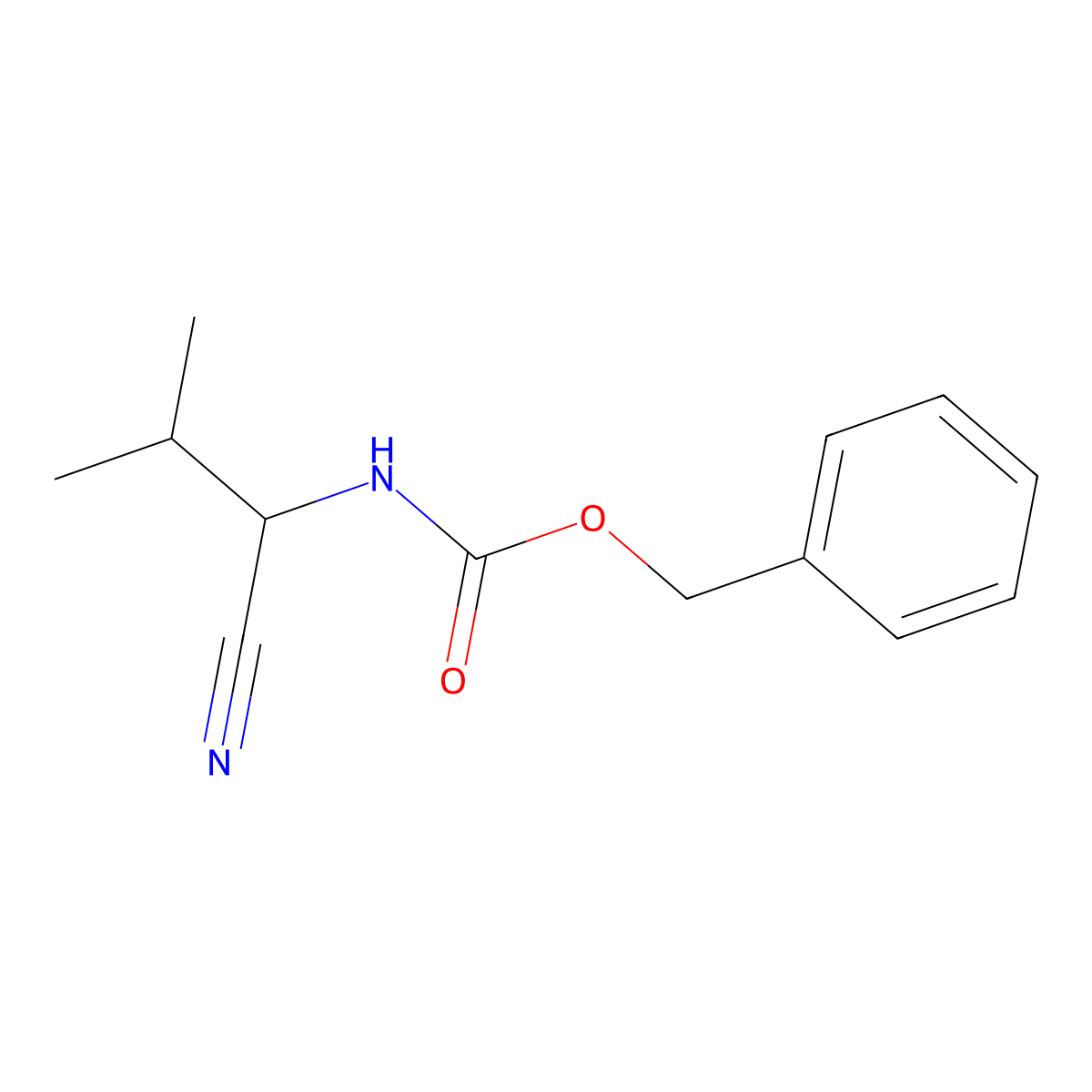 Phenylmethyl N-[(1S)-1-cyano-2-methylpropyl]carbamate molecular structure, CAS 17343-55-4