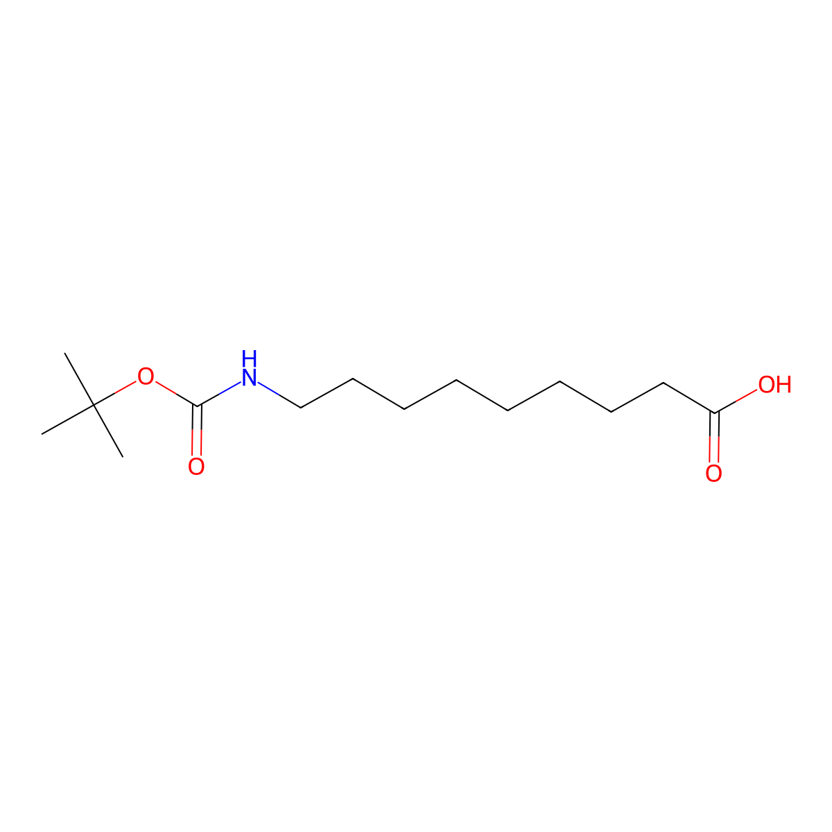 9-{[(Tert-butoxy)carbonyl]amino}nonanoic acid molecular structure, CAS 173435-78-4