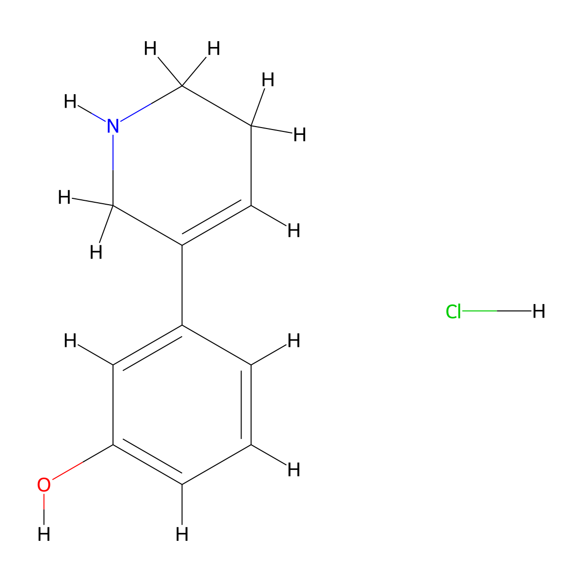 3-(1,2,5,6-Tetrahydropyridin-3-yl)phenol hydrochloride molecular structure, CAS 173447-84-2