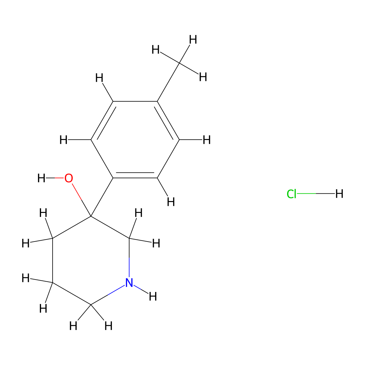 3-(p-Tolyl)piperidin-3-ol hydrochloride molecular structure, CAS 173447-85-3