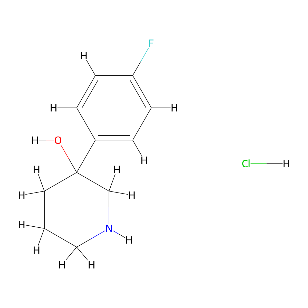 3-(4-Fluorophenyl)piperidin-3-ol hydrochloride molecular structure, CAS 173447-91-1