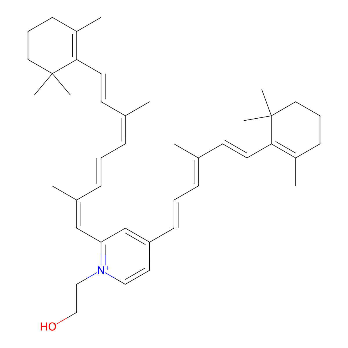 N-Retinyl-N-retinylidene ethanolamine molecular structure, CAS 173449-96-2