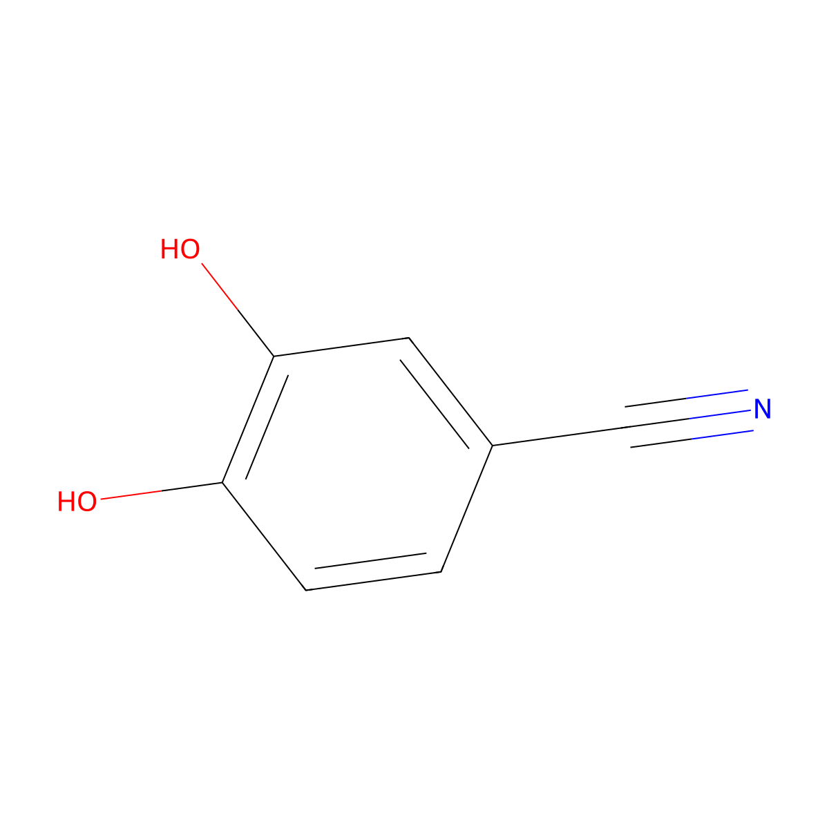 3,4-Dihydroxybenzonitrile molecular structure, CAS 17345-61-8