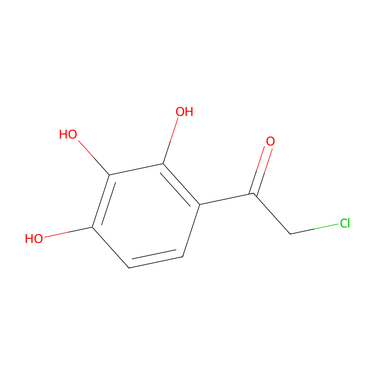 Ethanone, 2-chloro-1-(2,3,4-trihydroxyphenyl)- molecular structure, CAS 17345-68-5