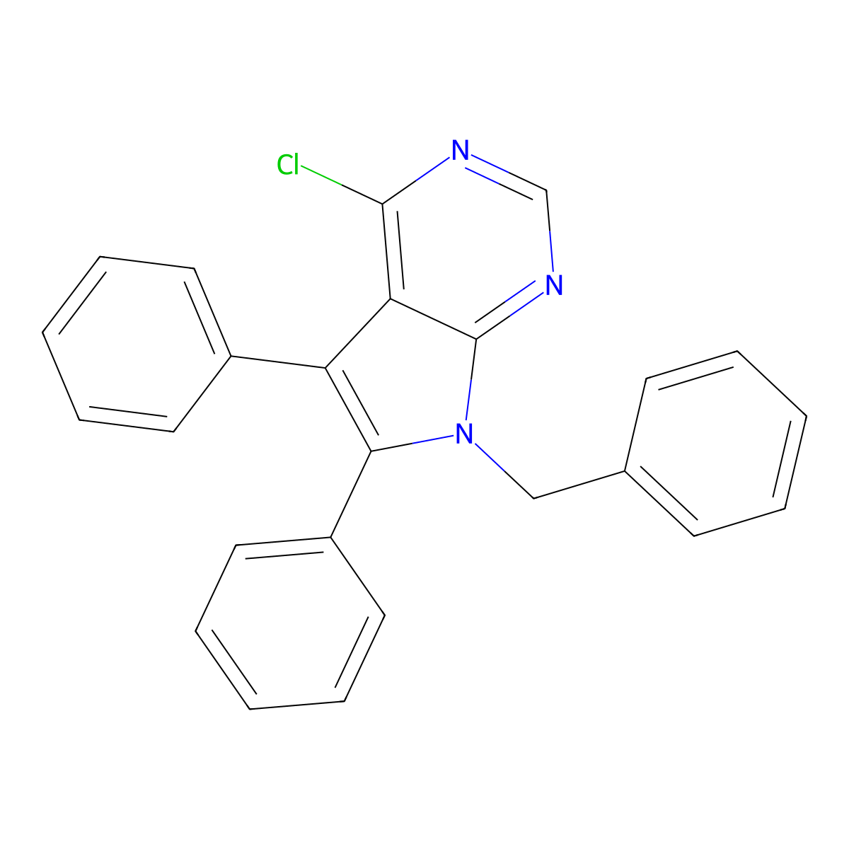 7-benzyl-4-chloro-5,6-diphenyl-7H-pyrrolo[2,3-d]pyrimidine molecular structure, CAS 173458-82-7