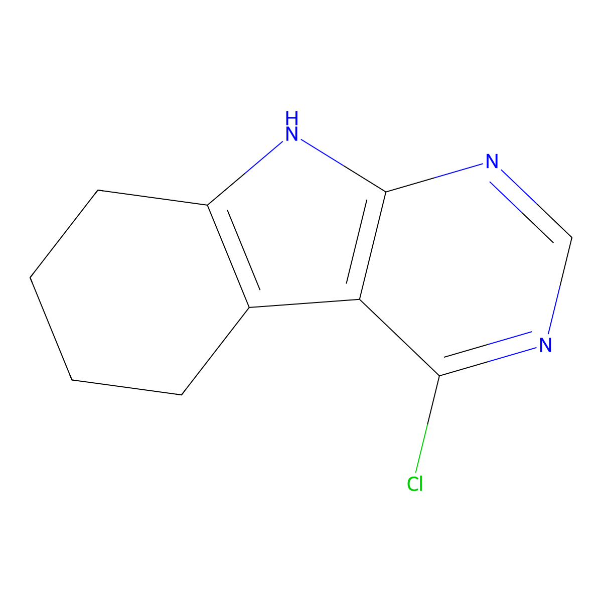 4-chloro-6,7,8,9-tetrahydro-5H-pyrimido[4,5-b]indole molecular structure, CAS 173458-87-2