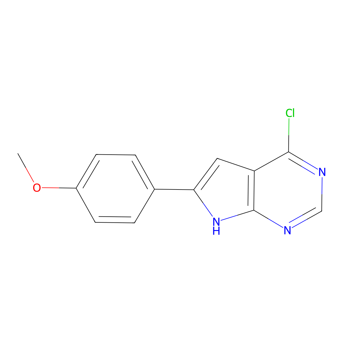 4-Chloro-6-(4-methoxyphenyl)-7H-pyrrolo[2,3-d]pyrimidine molecular structure, CAS 173459-03-5