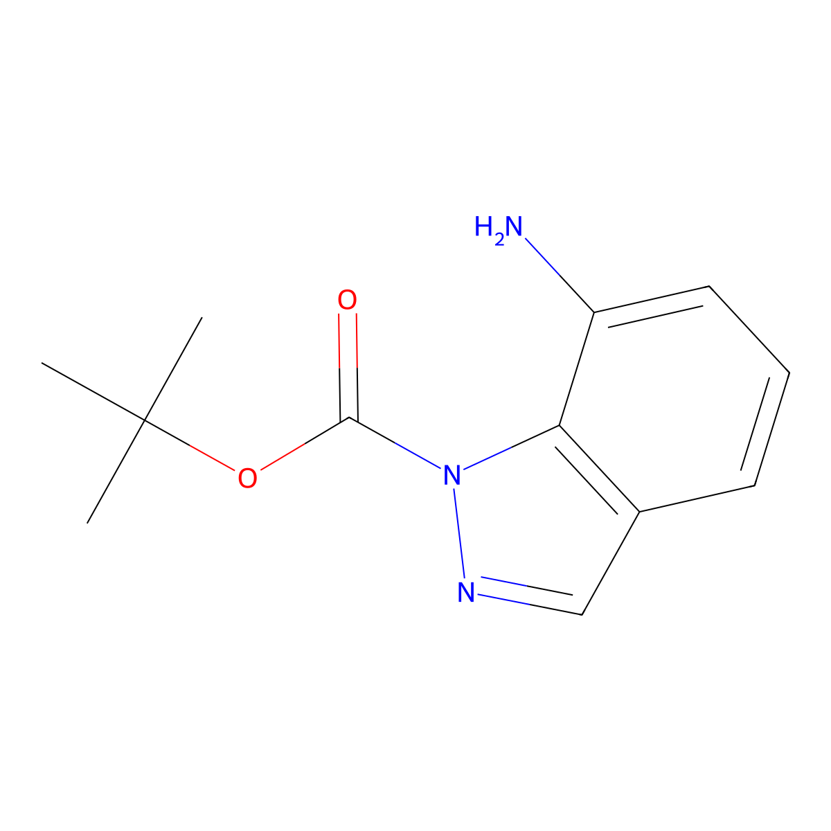 tert-Butyl 7-amino-1H-indazole-1-carboxylate molecular structure, CAS 173459-53-5