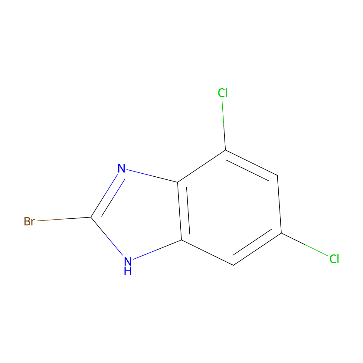 2-Bromo-5,7-dichloro-1H-benzimidazole molecular structure, CAS 173460-77-0