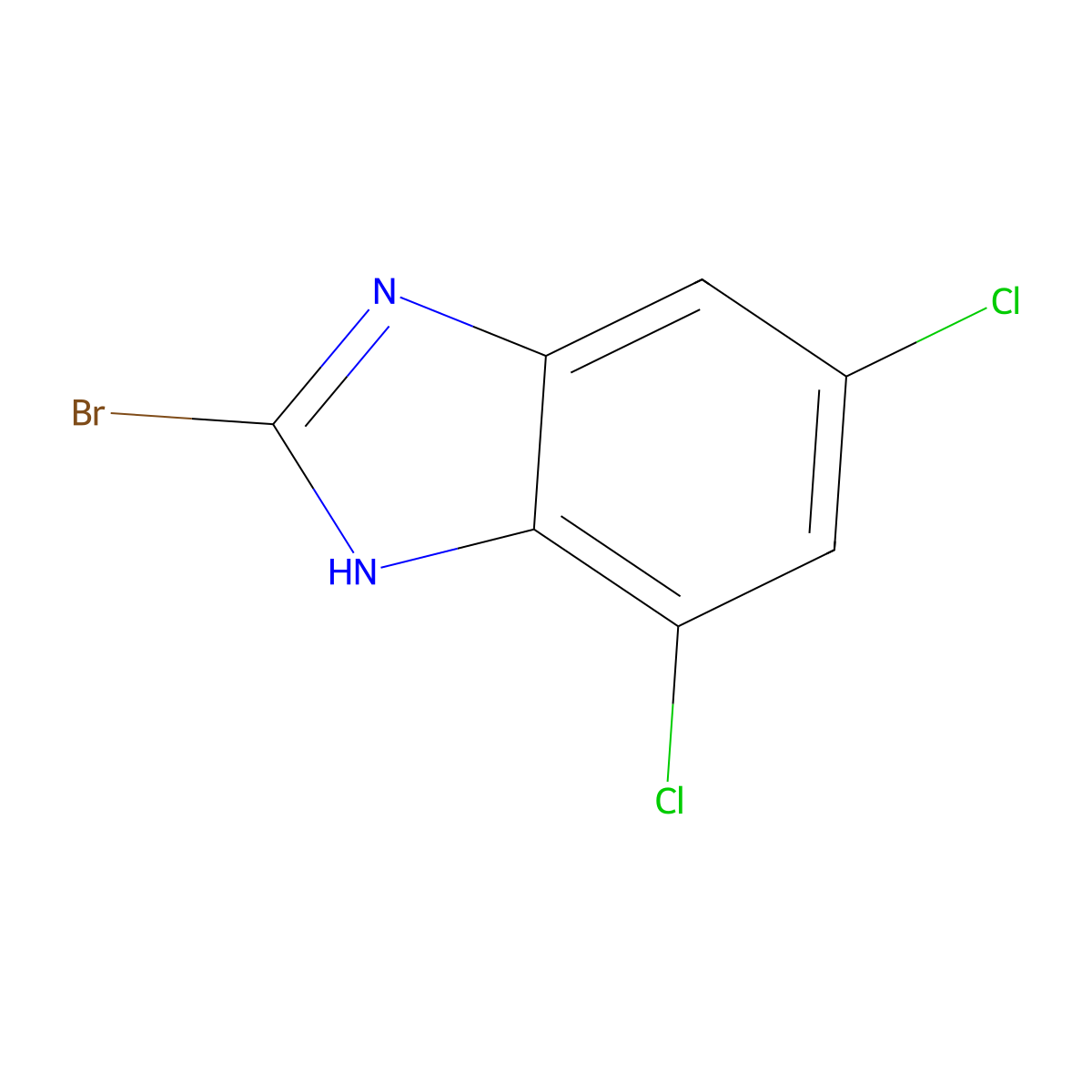 2-Bromo-5,7-dichloro-1H-benzimidazole molecular structure, CAS 173460-77-0