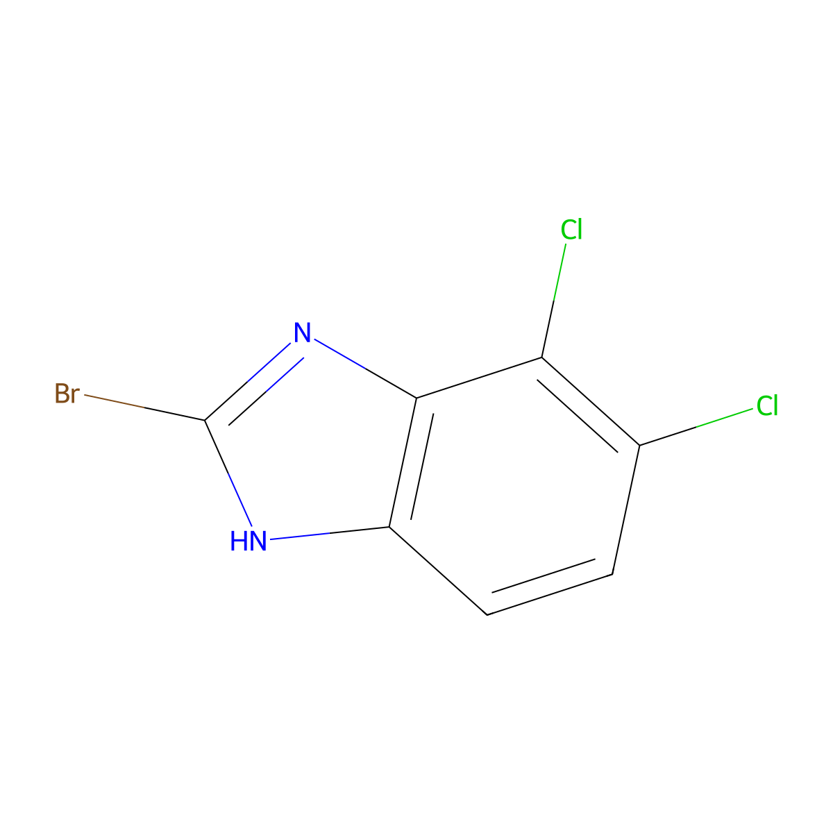 2-Bromo-6,7-dichloro-1H-benzimidazole molecular structure, CAS 173460-79-2