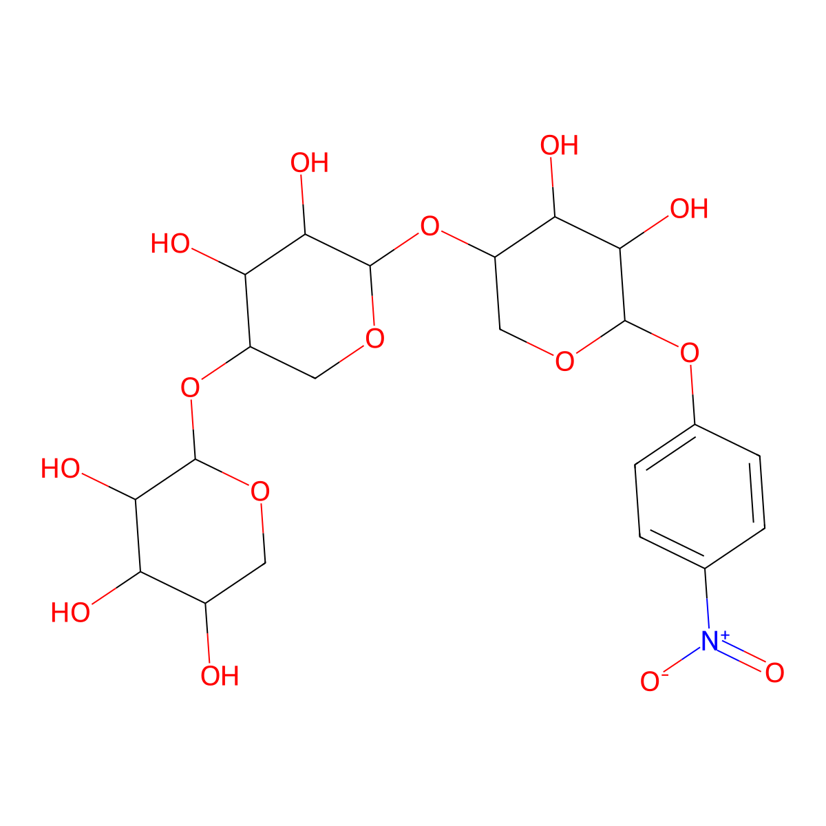 4-Nitrophenyl b-D-xylotrioside molecular structure, CAS 173468-29-6