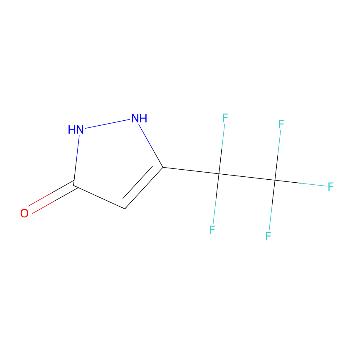 3-(pentafluoroethyl)-1H-pyrazol-5-ol molecular structure, CAS 173468-46-7
