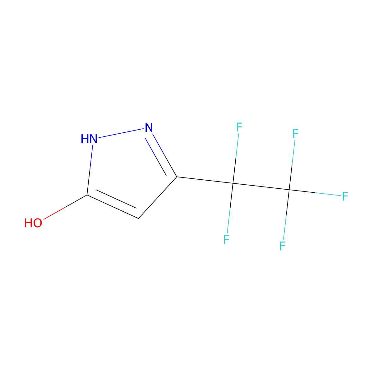 3-(pentafluoroethyl)-1H-pyrazol-5-ol molecular structure, CAS 173468-46-7