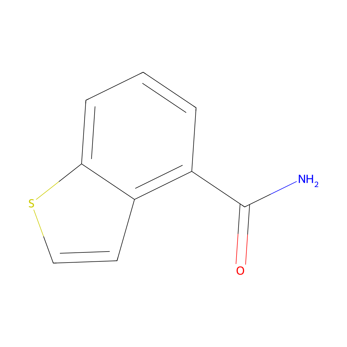 Benzo[b]thiophene-4-carboxamide molecular structure, CAS 17347-35-2
