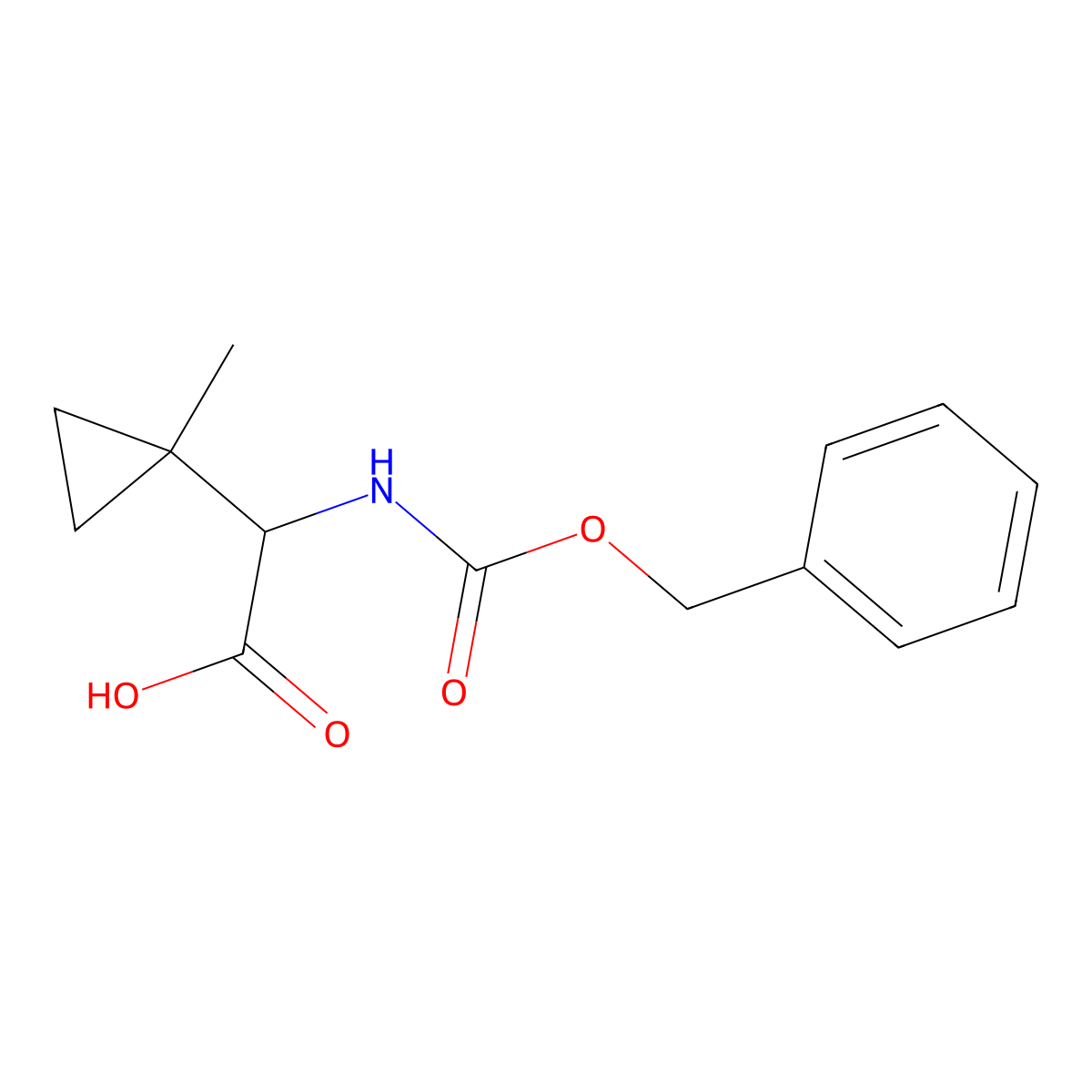 2-{[(Benzyloxy)carbonyl]amino}-2-(1-methylcyclopropyl)acetic acid molecular structure, CAS 173485-30-8