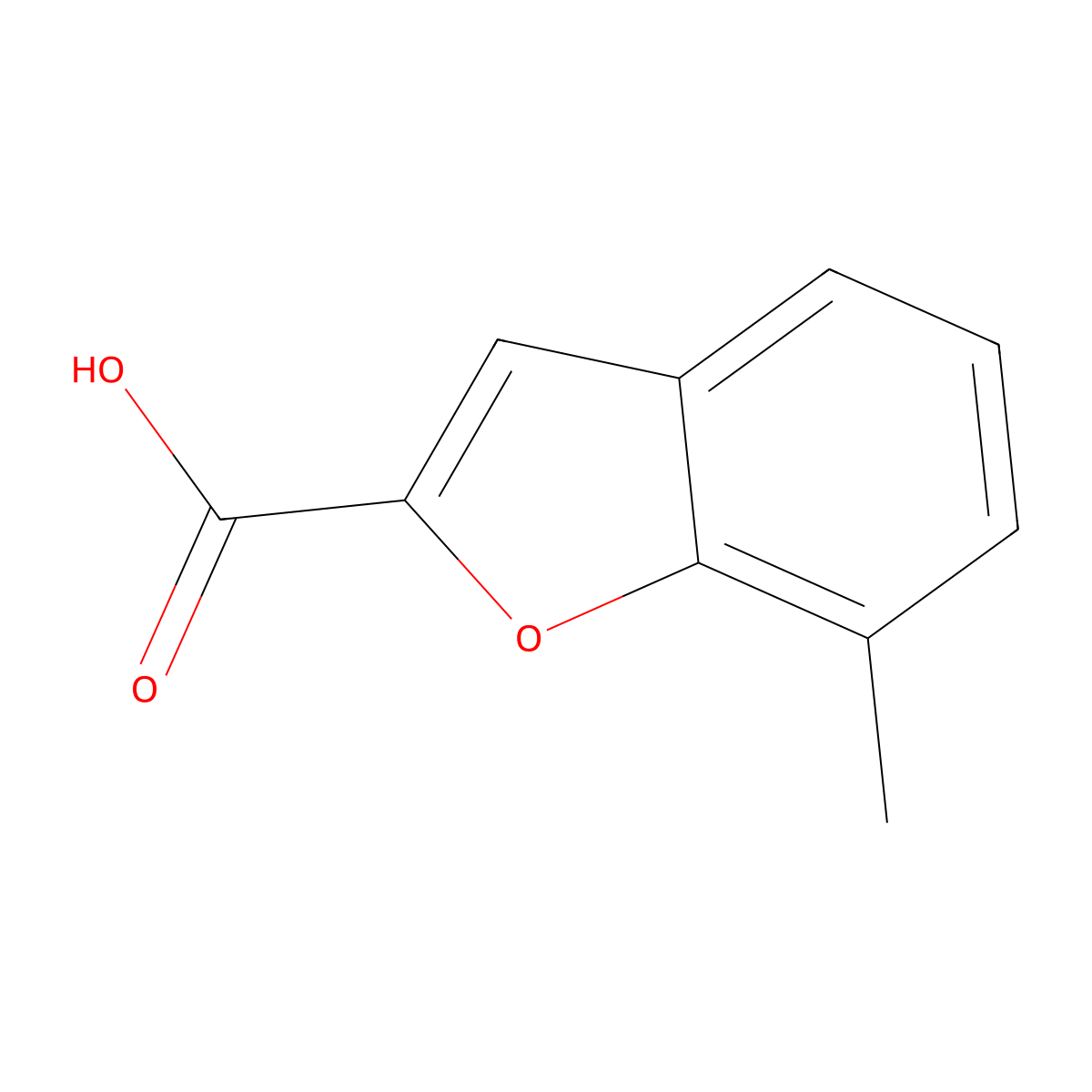 7-Methyl-1-benzofuran-2-carboxylic acid molecular structure, CAS 17349-64-3