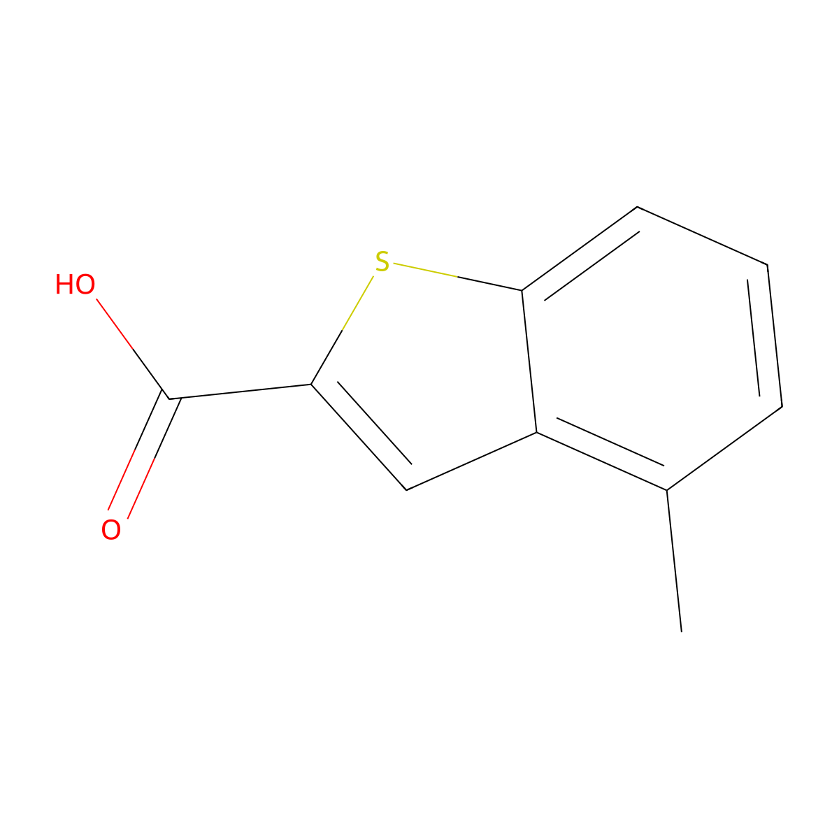 4-Methylbenzo[b]thiophene-2-carboxylic acid molecular structure, CAS 1735-13-3